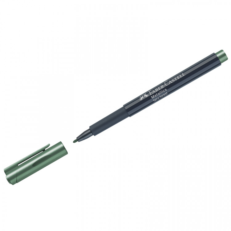 Маркер для декорирования Faber-Castell "Metallics" зеленый металлик, пулевидный, 1,5мм по низкой цене оптом Краснодар, Москва, Уфа, Казань, Барнаул, Владивосток, Хабаровск, Сахалин, Красноярск, Екатеренбург, 