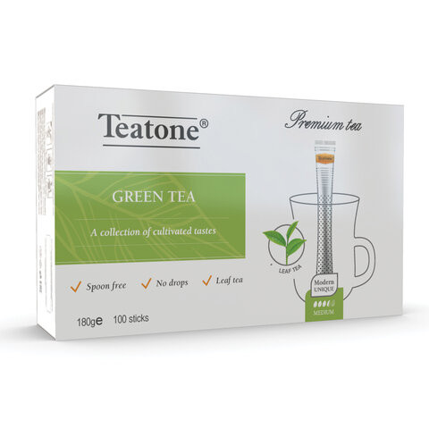 Чай в стиках TEATONE, зеленый, 100 стиков по 1,8г, ш/к 80456, 1241 по низкой цене оптом 
