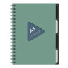 Тетрадь обложка пластик, А5 80л. гребень, 4 съемных разделителя, клетка, BRAUBERG, зеленый, 405367 по низкой цене оптом 