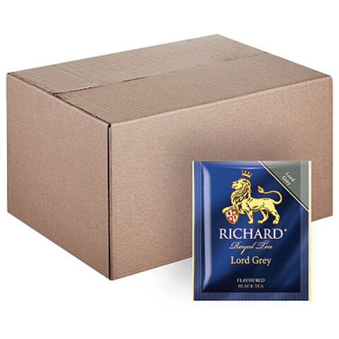 Чай RICHARD "Lord Grey", черный с бергамотом, 200 пакетиков в конвертах по 2 г, 100184 по низкой цене оптом 