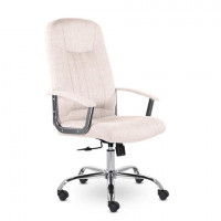 Кресло офисное "Бостон", CH-277, хром, ткань, бежевый (M-11)