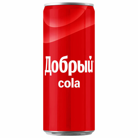 Напиток газированный ДОБРЫЙ КОЛА, 0,33 л, железная банка, 2412101 по низкой цене оптом 
