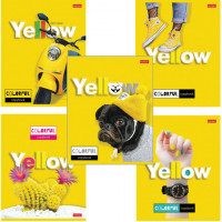 Тетрадь А5, 96 л., HATBER, скоба, клетка, выборочный лак, "YELLOW", 96Т5вмВ1