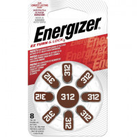 Батарейки для слуховых аппаратов КОМПЛЕКТ 8 шт., ENERGIZER Zinc Air 312, блистер, E301431801