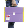 Папка-портфель пластиковая BRAUBERG "JOY", А4 (330х245х35 мм), 13 отделений, с окантовкой, фиолетовая, 227977 по низкой цене оптом Краснодар, Москва, Уфа, Казань, Барнаул, Владивосток, Хабаровск, Сахалин, Красноярск, Екатеренбург, 