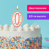 Свеча-цифра для торта "0" ДВУСТОРОННЯЯ с конфетти, 8,5 см, ЗОЛОТАЯ СКАЗКА, держатель, блистер, 591393 по низкой цене оптом 