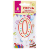 Свеча-цифра для торта "0" ДВУСТОРОННЯЯ с конфетти, 8,5 см, ЗОЛОТАЯ СКАЗКА, держатель, блистер, 591393 по низкой цене оптом 