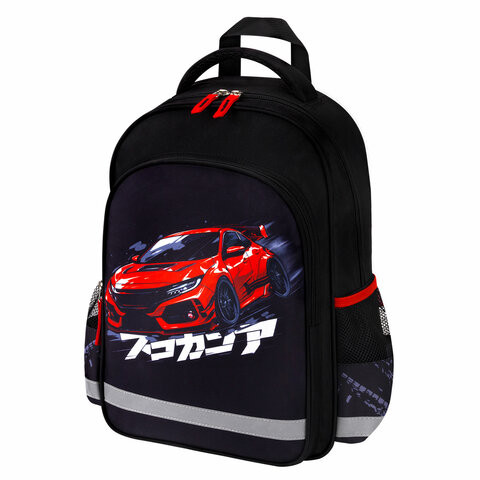 Рюкзак ПИФАГОР SCHOOL, 1 отделение, 3 кармана, Street race, 38x28х14 см, 273169 по низкой цене оптом 
