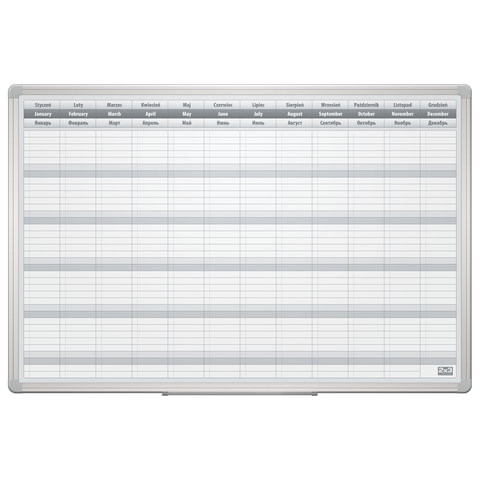 Доска-планинг НА ГОД магнитно-маркерная 60x90 см, алюминиевая рамка, 2х3 OFFICE, (Польша), TP005 по низкой цене оптом 