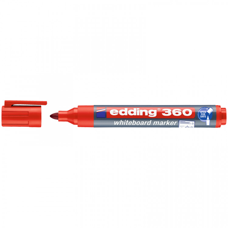 Маркер для белых досок Edding "360" красный, пулевидный, 1,5-3,0мм по низкой цене оптом Краснодар, Москва, Уфа, Казань, Барнаул, Владивосток, Хабаровск, Сахалин, Красноярск, Екатеренбург, 