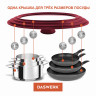 Крышка для любой сковороды и кастрюли универсальная 3 размера (24-26-28 см) бордовая, DASWERK, 607590 по низкой цене оптом 