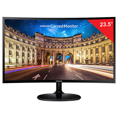 Монитор SAMSUNG C24F390FHI 23.5" (59.8 см), 1920x1080, 16:9, VA, 4 ms, 250 cd, HDMI, VGA, черный, LC24F390FHIXRU по низкой цене оптом 