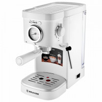 Кофеварка рожковая BRAYER BR1106, 1100 Вт, объем 1,2л, 15 бар, ручной капучинатор, белая