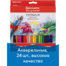 Карандаши цветные акварельные BRAUBERG "АКАДЕМИЯ", 24 цвета, шестигранные,высокое качество, 181400 по низкой цене оптом 