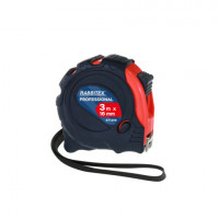 Рулетка измерительная 3м х 16мм, обрезиненный корпус, 3 фиксатора, RABBITEX Professional, 671356