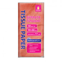 Цветная бумага ТИШЬЮ 17г/м2, 50х66см, 50 листов пастель розовый, ЗОЛОТАЯ СКАЗКА, 116485