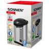 Термопот SONNEN TP-50, 5л, 900 Вт, 1 температурный режим, 3 режима подачи воды, сталь/пластик, серебристый/черный, 456711 по низкой цене оптом 