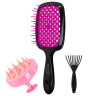 Расческа для волос массажная 20х8,5 см, массажер и щетка для чистки В ПОДАРОК, черная/розовая, MONTE VITA (МОНТЕ ВИТА), 457430 по низкой цене оптом 