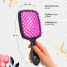 Расческа для волос массажная 20х8,5 см, массажер и щетка для чистки В ПОДАРОК, черная/розовая, MONTE VITA (МОНТЕ ВИТА), 457430 по низкой цене оптом 