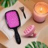 Расческа для волос массажная 20х8,5 см, массажер и щетка для чистки В ПОДАРОК, черная/розовая, MONTE VITA (МОНТЕ ВИТА), 457430 по низкой цене оптом 
