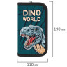 Пенал ПИФАГОР, 2 отделения, ламинированный картон, 19х11 см, Dino world, 272249 по низкой цене оптом 