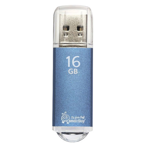 Флеш-диск 16 GB, SMARTBUY V-Cut, USB 2.0, металлический корпус, синий, SB16GBVC-B по низкой цене оптом Краснодар, Москва, Уфа, Казань, Барнаул, Владивосток, Хабаровск, Сахалин, Красноярск, Екатеренбург, 