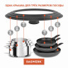 Крышка для любой сковороды и кастрюли универсальная 3 размера (24-26-28 см) серая, DASWERK, 607591 по низкой цене оптом 