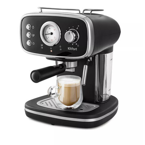 Кофеварка рожковая KITFORT КТ-736, 1100 Вт, объем 1,2л, 15 бар, ручной капучинатор, ч по низкой цене оптом 