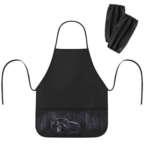 Фартук с нарукавниками для уроков труда BRAUBERG, 3 кармана, 46x54 см, City car, 273639 по низкой цене оптом 