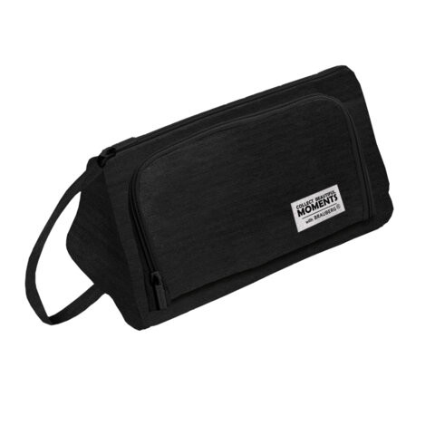 Пенал-косметичка BRAUBERG с ручкой, 1 откидная планка, полиэстер, 22x10х8см, Black, 272339 по низкой цене оптом 