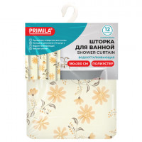 Шторка для ванной ПОЛИЭСТЕР, 180х200см, кольца в комплекте, РАСТЕНИЯ, PRIMILA, 700085