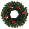 Венок новогодний, d42 см "Красные ягодки", с декором, литой ПЭТ, ЗОЛОТАЯ СКАЗКА, 592517 по низкой цене оптом 