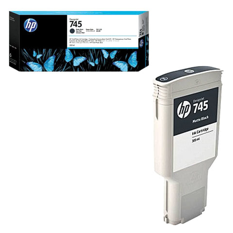 Картридж струйный для плоттера HP (F9K05A) Designjet Z2600/Z5600, №745, черный матовый, 300 мл, оригинальный по низкой цене оптом 