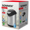 Термопот SONNEN TP-28, 3л, 900 Вт, 1 температурный режим, ручной насос, сталь/пластик, серебристый/черный, 456712 по низкой цене оптом 