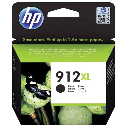 Картридж струйный HP (3YL84AE) для HP OfficeJet Pro 8023, №912XL черный, ресурс 825 страниц, оригинальный по низкой цене оптом 