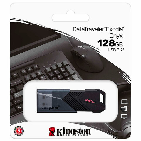 Флеш-диск 128GB KINGSTON DataTraveler Exodia Onyx, разъем USB 3.2, черный, DTXON/128G, DTXON/128GB по низкой цене оптом Краснодар, Москва, Уфа, Казань, Барнаул, Владивосток, Хабаровск, Сахалин, Красноярск, Екатеренбург, 