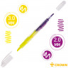 Текстовыделитель двухсторонний Crown "Multi Hi-Lighter Twin" желтый/фиолетовый, 3/2мм по низкой цене оптом Краснодар, Москва, Уфа, Казань, Барнаул, Владивосток, Хабаровск, Сахалин, Красноярск, Екатеренбург, 