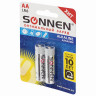 Батарейки КОМПЛЕКТ 2 шт., SONNEN Alkaline, АА (LR6, 15А), алкалиновые, пальчиковые, блистер, 451084 по низкой цене оптом Краснодар, Москва, Уфа, Казань, Барнаул, Владивосток, Хабаровск, Сахалин, Красноярск, Екатеренбург, 