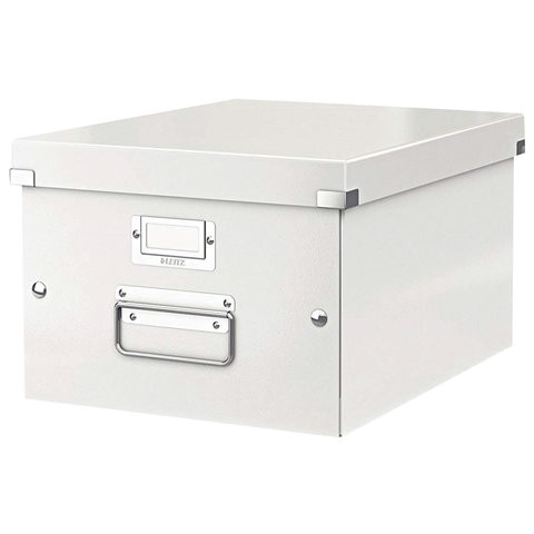 Короб архивный LEITZ "Click & Store" M, 200х280х370 мм, ламинированный картон, разборный, белый, 60440001 по низкой цене оптом 