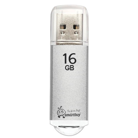 Флеш-диск 16 GB, SMARTBUY V-Cut, USB 2.0, металлический корпус, серебристый, SB16GBVC-S по низкой цене оптом Краснодар, Москва, Уфа, Казань, Барнаул, Владивосток, Хабаровск, Сахалин, Красноярск, Екатеренбург, 