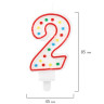 Свеча-цифра для торта "2" ДВУСТОРОННЯЯ с конфетти, 8,5 см, ЗОЛОТАЯ СКАЗКА, держатель, блистер, 591395 по низкой цене оптом 
