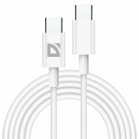 Кабель USB Type-C-Type-C, 60 Вт, белый, 2 м, DEFENDER F182, 87538