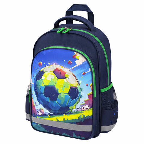 Рюкзак ПИФАГОР SCHOOL, 1 отделение, 3 кармана, Football match, 38x28х14 см, 273171 по низкой цене оптом 