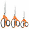 Ножницы BRAUBERG PROFESSIONAL 3шт (135, 180, 210мм), серо-оранжевые ручки, ВЫГОДНАЯ УПАКОВКА, 272981 по низкой цене оптом 