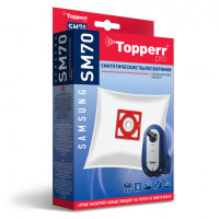 Мешок для пылесоса (пылесборник) синтетический TOPPERR SM 70, SAMSUNG, КОМПЛЕКТ 4 шт, 1406