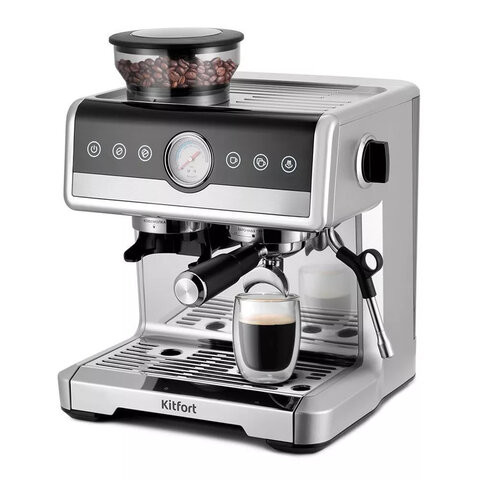 Кофейная станция KITFORT КТ-7413, 2250Вт, объем 2,6л, для зерен 220г, ручной капучина по низкой цене оптом 