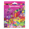 Фломастеры BRAUBERG "Blooming flowers", 12 цветов, вентилируемый колпачок, картонная упаковка с фольгой, 150560 по низкой цене оптом 