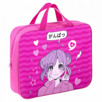 Папка на молнии с ручками BRAUBERG KIDS А4, 1 отделение, полиэстер, 80мм, Anime style, 272121