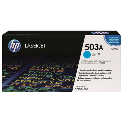 Картридж лазерный HP (Q7581A) ColorLaserJet CP3505/3800, голубой, оригинальный, ресурс 6000 страниц по низкой цене оптом 