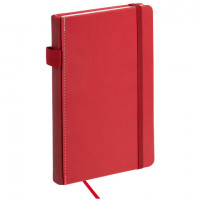 Блокнот А5 135x212мм BRAUBERG "Soft touch" под кожу, резинка, держатель, 80л клетка, розовый, 117148